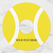 イエローテニスボール誕生日パーティーワイングラスラベル ワイングラスタグ (正面)
