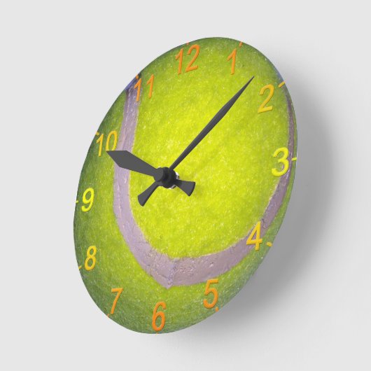 イエローテニスボール、ウォールクロック ラウンド壁時計 (傾斜)
