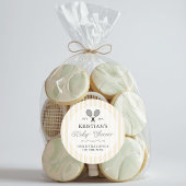 イエローテニ名門私立校風のステーマシックなベビーシャワー ラウンドシール