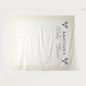 イエローテニ名門私立校風のステーマベビーシャワー背景 タペストリー (正面(横))