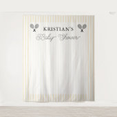 イエローテニ名門私立校風のステーマベビーシャワー背景 タペストリー (正面)