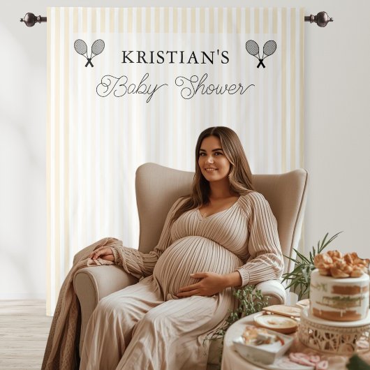 イエローテニ名門私立校風のステーマベビーシャワー背景 タペストリー