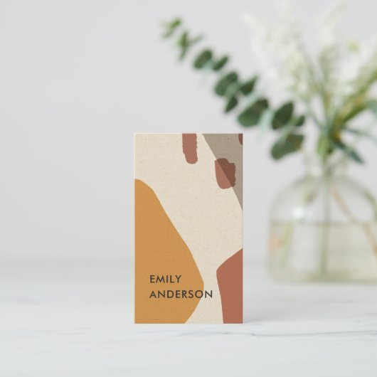 イエローテラコッタモダン素朴抽象芸術芸術的 名刺 (スタンド正面)