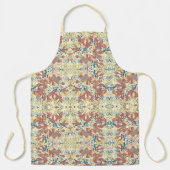 イエローテラコッタ抽象芸術花花柄 エプロン (正面)