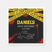 イエローテープと血で殺された謎のパーティー スタンダードカクテルナプキン (正面)