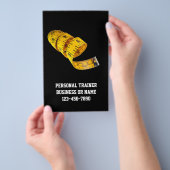 イエローテープメジャーパーソナルトレーナー重量損失 チラシ (ハンドル)