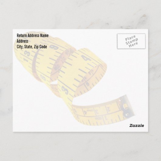 イエローテープメジャーパーソナルトレーナー重量損失 ポストカード (裏面)