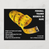 イエローテープメジャーパーソナルトレーナー重量損失 ポストカード (正面)