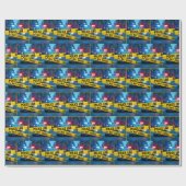 イエローテープ付きパトカー ラッピングペーパー (フラット)