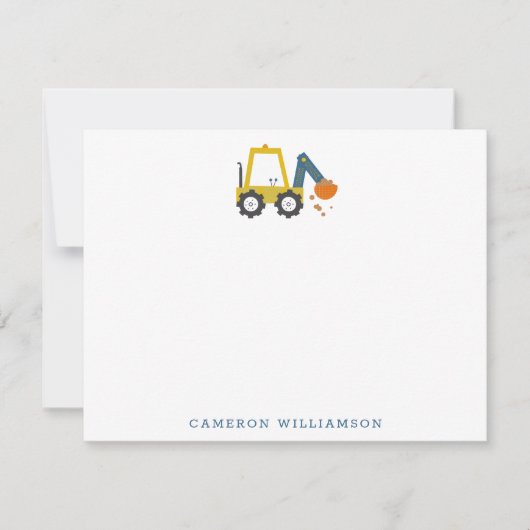 イエローディガートラックアートパーソナライズされた文房具 サンキューカード (正面)