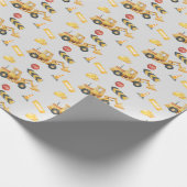イエローディガー建築をテーマにした可愛い子供 ラッピングペーパー (角)