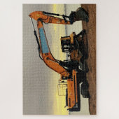 イエローディガー&トラクター移動シングルatハイツ ジグソーパズル (縦)