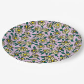 イエローディシーの花柄 ペーパープレート (アングル)