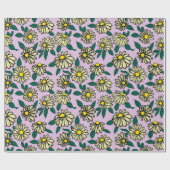 イエローディシーの花柄 ラッピングペーパー (フラット)