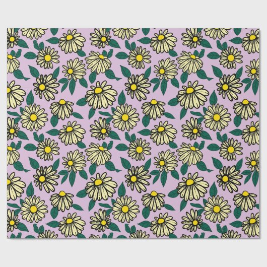 イエローディシーの花柄 ラッピングペーパー (フラット)
