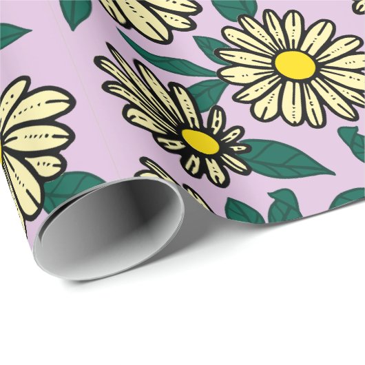 イエローディシーの花柄 ラッピングペーパー (ロールコーナー)
