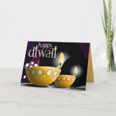 イエローディワリランプの挨拶 カード (正面)