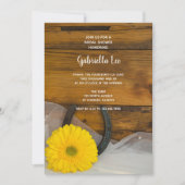 イエローデイジーとホースシュー ウエスタン ブライダルシャワー 招待状 (正面)