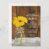 イエローデイジーインメイソンジャールカントリーブライダルシャワー 招待状 (正面)