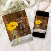 イエローデイジーインメイソンジャールカントリーブライダルシャワー 招待状