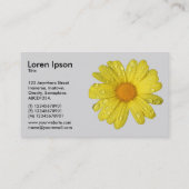 イエローデイジーイン雨 – 深い海軍 名刺 (裏面)