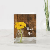 イエローデイジーインMason Jar Countryありがとう サンキューカード (正面)