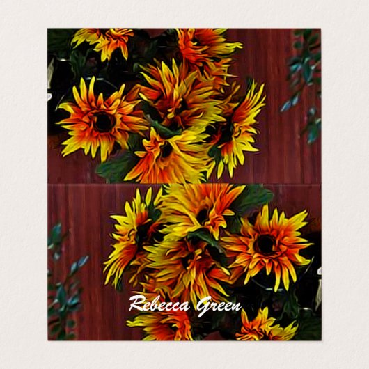 イエローデイジーオンレッドバーンボード 名刺 (外部フラット)