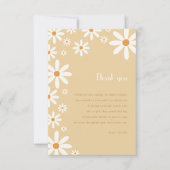 イエローデイジーガール1stバースデーフラワーテーマ サンキューカード (正面)