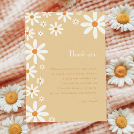 イエローデイジーガール1stバースデーフラワーテーマ サンキューカード