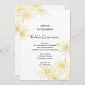 イエローデイジーキンセアニェラパーティの招待状 招待状 (正面/裏面)