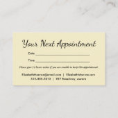 イエローデイジーサロン美容師 予約カード (裏面)