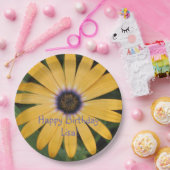 イエローデイジーハッピーバースデー ペーパープレート (パーティー)