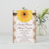 イエローデイジーバーラップブライダルシャワー招待状 招待状 (スタンド正面)
