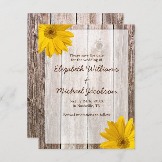 イエローデイジーバーンウッド Save the Date 発表 セーブザデート (正面/裏面)