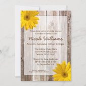 イエローデイジーバ素朴ーンウッドブライダルシャワー 招待状 (正面)