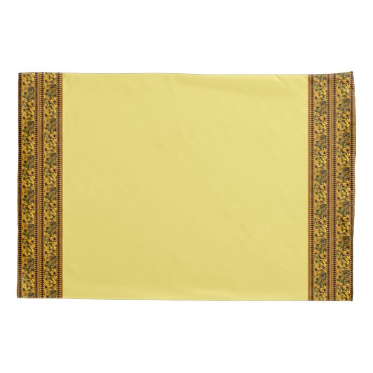 イエローデイジーパターン枕ケースセット 枕カバー (裏面-左)