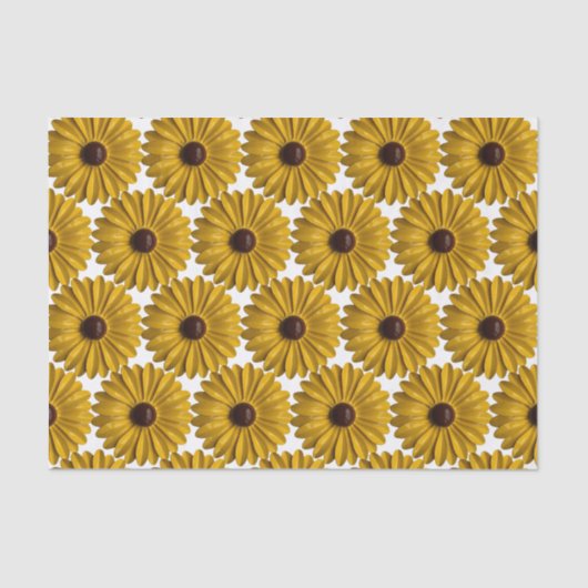 イエローデイジーフラワーサマー誕生日ガーデンブーケ 薄葉紙 (正面)