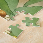 イエローデイジーフラワーズガーデンヴィンテージスタイルアート ジグソーパズル (側面)