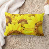 イエローデイジーフラワーデザインベッドルームまたはソファ枕 ランバークッション (ブランケット)