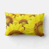 イエローデイジーフラワーデザインベッドルームまたはソファ枕 ランバークッション (裏面)