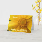 イエローデイジーフラワー花びらパーソナライズされた誕生日 カード (黄色い花)