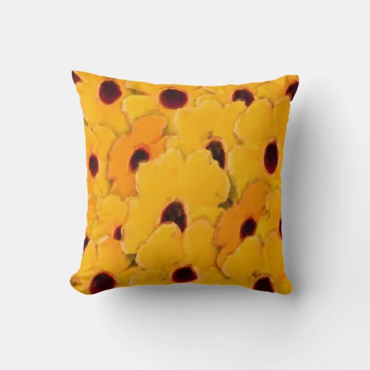 イエローデイジーフローラアート クッション (正面)