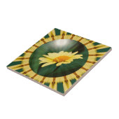 イエローデイジーフローラ抽象芸術アートタイル タイル (側面)