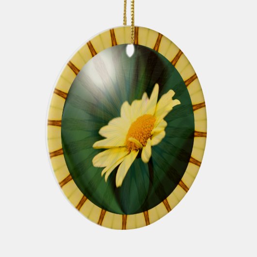 イエローデイジーフローラ抽象芸術アート セラミックオーナメント (右)