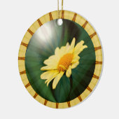 イエローデイジーフローラ抽象芸術アート セラミックオーナメント (左)