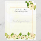 イエローデイジーフローラ裏打ち筆記用紙 (正面/裏面)