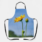イエローデイジーヘレニウムオールオーバープリントエプロン エプロン (正面)