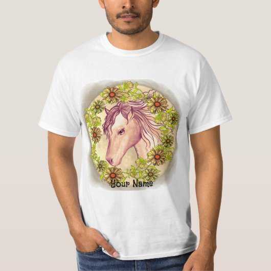 イエローデイジーホースTシャツ Tシャツ (正面)
