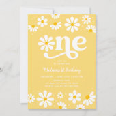 イエローデイジーボホファースト誕生日 招待状 (正面)