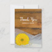 イエローデイジーヴェイルカントリー結婚バーンズサンキュー サンキューカード (正面)